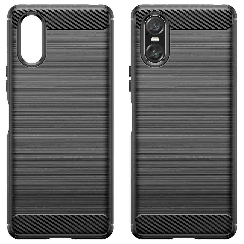 TPU Hülle für Sony Xperia 10 VI Carbon Fiber Skin Brushed Schutzcover Soft Case