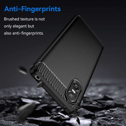 TPU Hülle für Sony Xperia 10 VI Carbon Fiber Skin Brushed Schutzcover Soft Case
