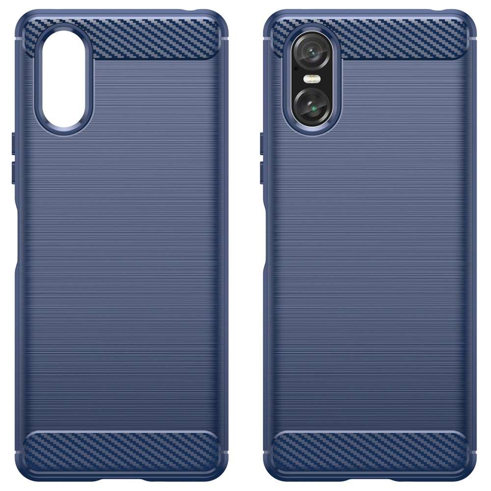 TPU Hülle für Sony Xperia 10 VI Carbon Fiber Skin Brushed Schutzcover Soft Case