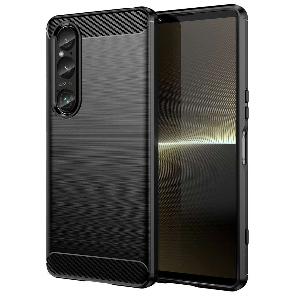 TPU Hülle für Sony Xperia 1 VI Carbon Fiber Skin Brushed Schutzcover Soft Case