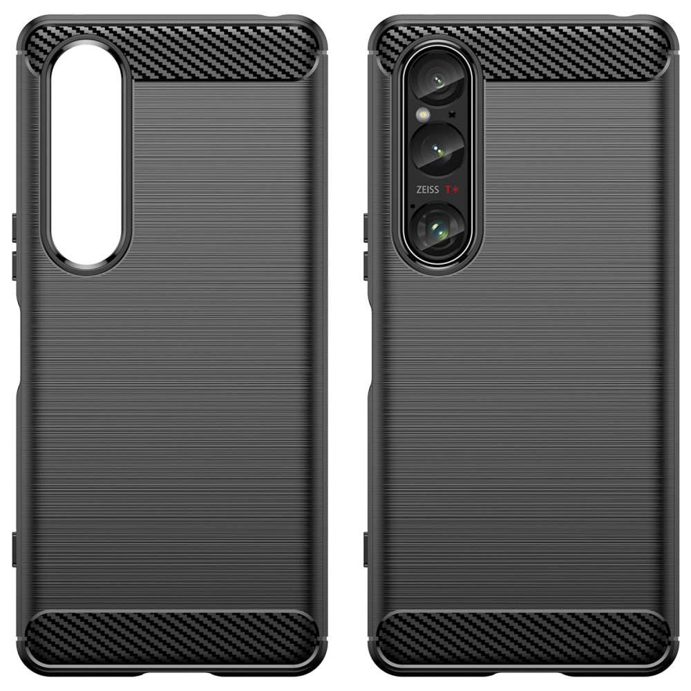TPU Hülle für Sony Xperia 1 VI Carbon Fiber Skin Brushed Schutzcover Soft Case