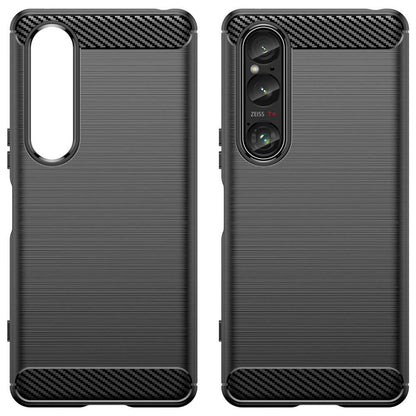 TPU Hülle für Sony Xperia 1 VI Carbon Fiber Skin Brushed Schutzcover Soft Case