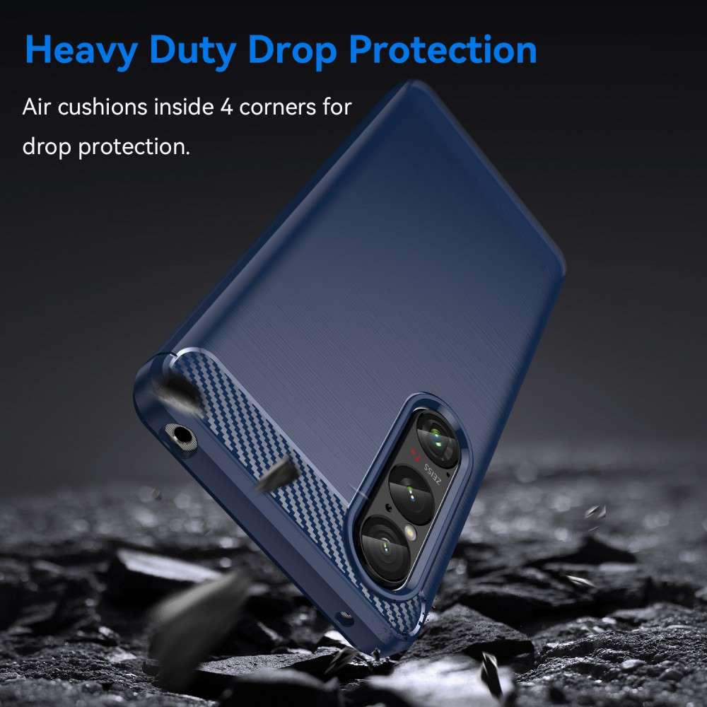 TPU Hülle für Sony Xperia 1 VI Carbon Fiber Skin Brushed Schutzcover Soft Case