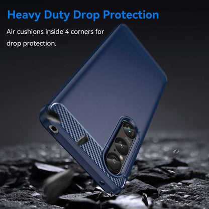 TPU Hülle für Sony Xperia 1 VI Carbon Fiber Skin Brushed Schutzcover Soft Case