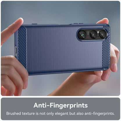 TPU Hülle für Sony Xperia 1 VI Carbon Fiber Skin Brushed Schutzcover Soft Case