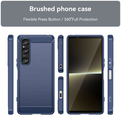 TPU Hülle für Sony Xperia 1 VI Carbon Fiber Skin Brushed Schutzcover Soft Case