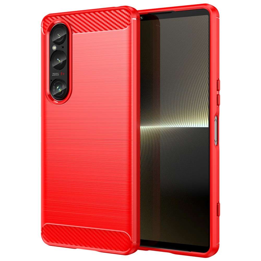 TPU Hülle für Sony Xperia 1 VI Carbon Fiber Skin Brushed Schutzcover Soft Case
