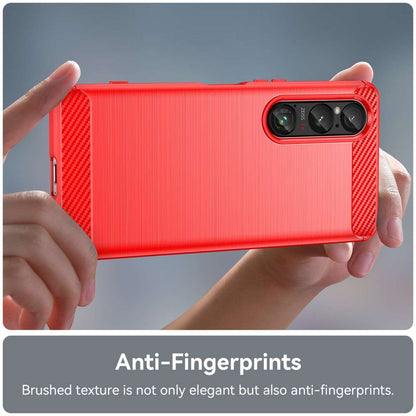 TPU Hülle für Sony Xperia 1 VI Carbon Fiber Skin Brushed Schutzcover Soft Case