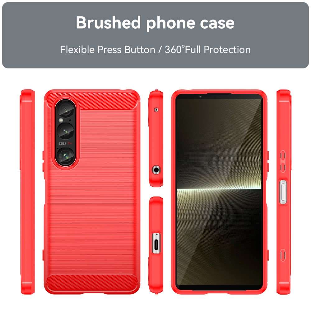 TPU Hülle für Sony Xperia 1 VI Carbon Fiber Skin Brushed Schutzcover Soft Case