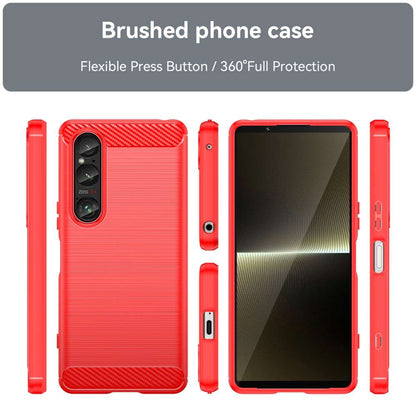 TPU Hülle für Sony Xperia 1 VI Carbon Fiber Skin Brushed Schutzcover Soft Case