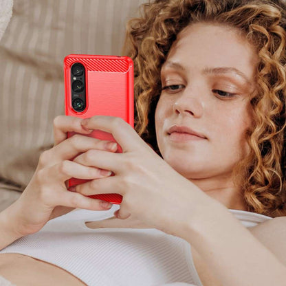 TPU Hülle für Sony Xperia 1 VI Carbon Fiber Skin Brushed Schutzcover Soft Case