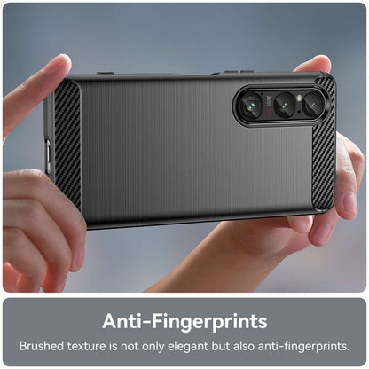TPU Hülle für Sony Xperia 1 VI Carbon Fiber Skin Brushed Schutzcover Soft Case