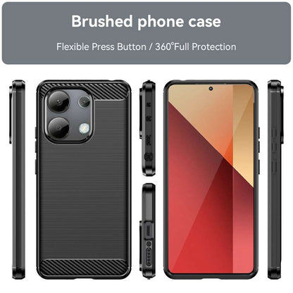 TPU Hülle für Xiaomi Redmi Note 13 4G Carbon Fiber Skin Brushed Schutzcover Case