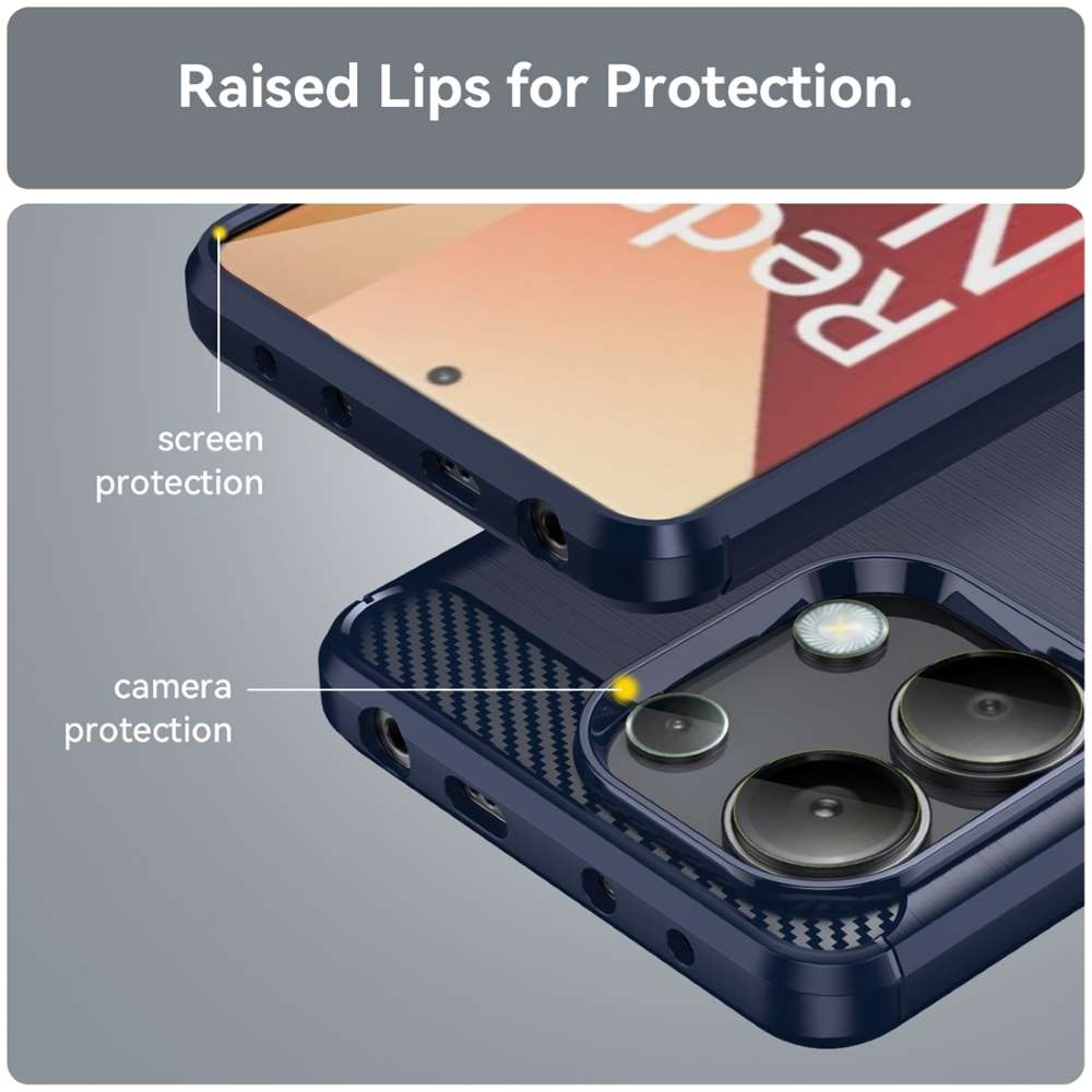 TPU Hülle für Xiaomi Redmi Note 13 4G Carbon Fiber Skin Brushed Schutzcover Case