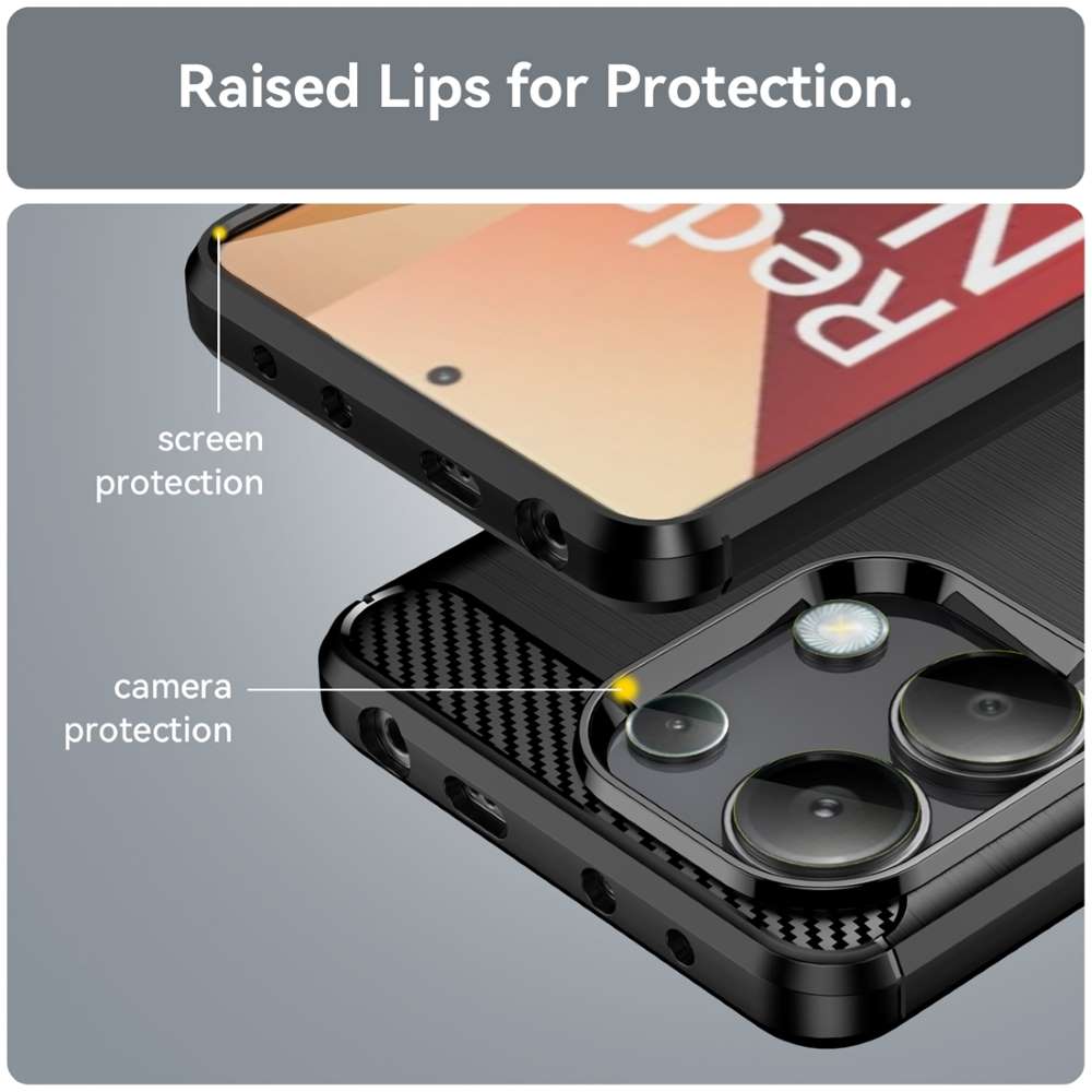 TPU Hülle für Xiaomi Redmi Note 13 4G Carbon Fiber Skin Brushed Schutzcover Case