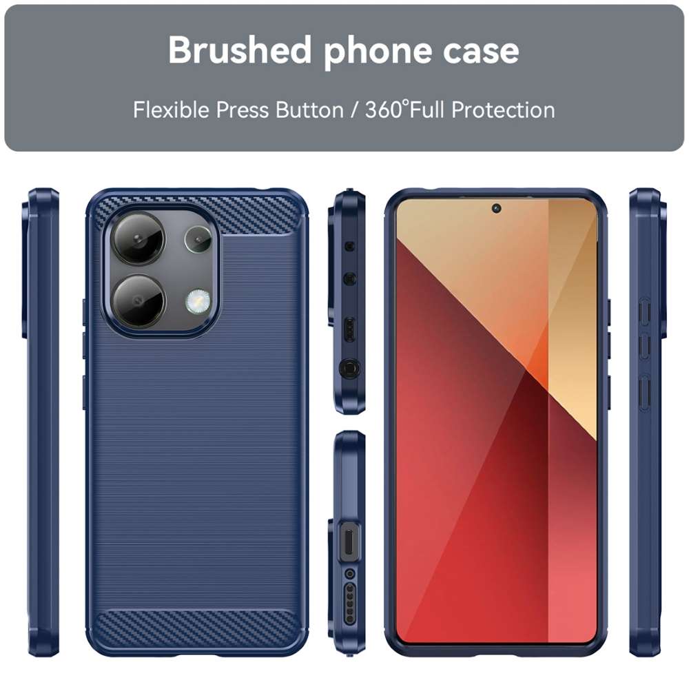 TPU Hülle für Xiaomi Redmi Note 13 4G Carbon Fiber Skin Brushed Schutzcover Case