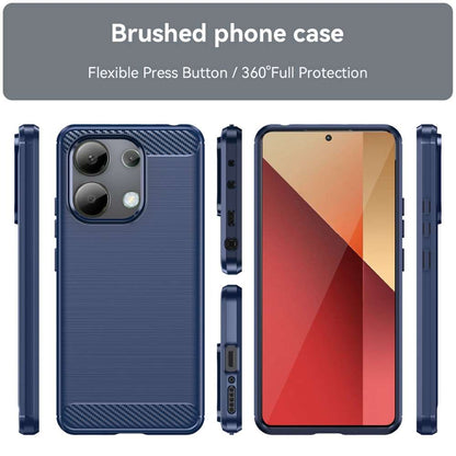 TPU Hülle für Xiaomi Redmi Note 13 4G Carbon Fiber Skin Brushed Schutzcover Case