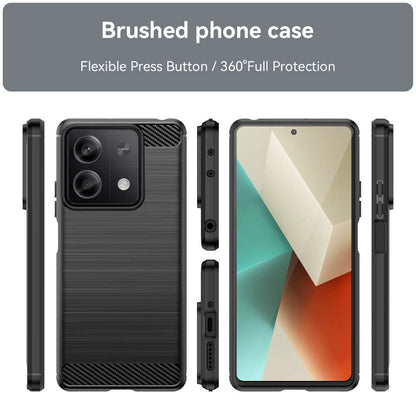 TPU Hülle für Xiaomi Redmi Note 13 5G Carbon Fiber Skin Brushed Schutzcover Case