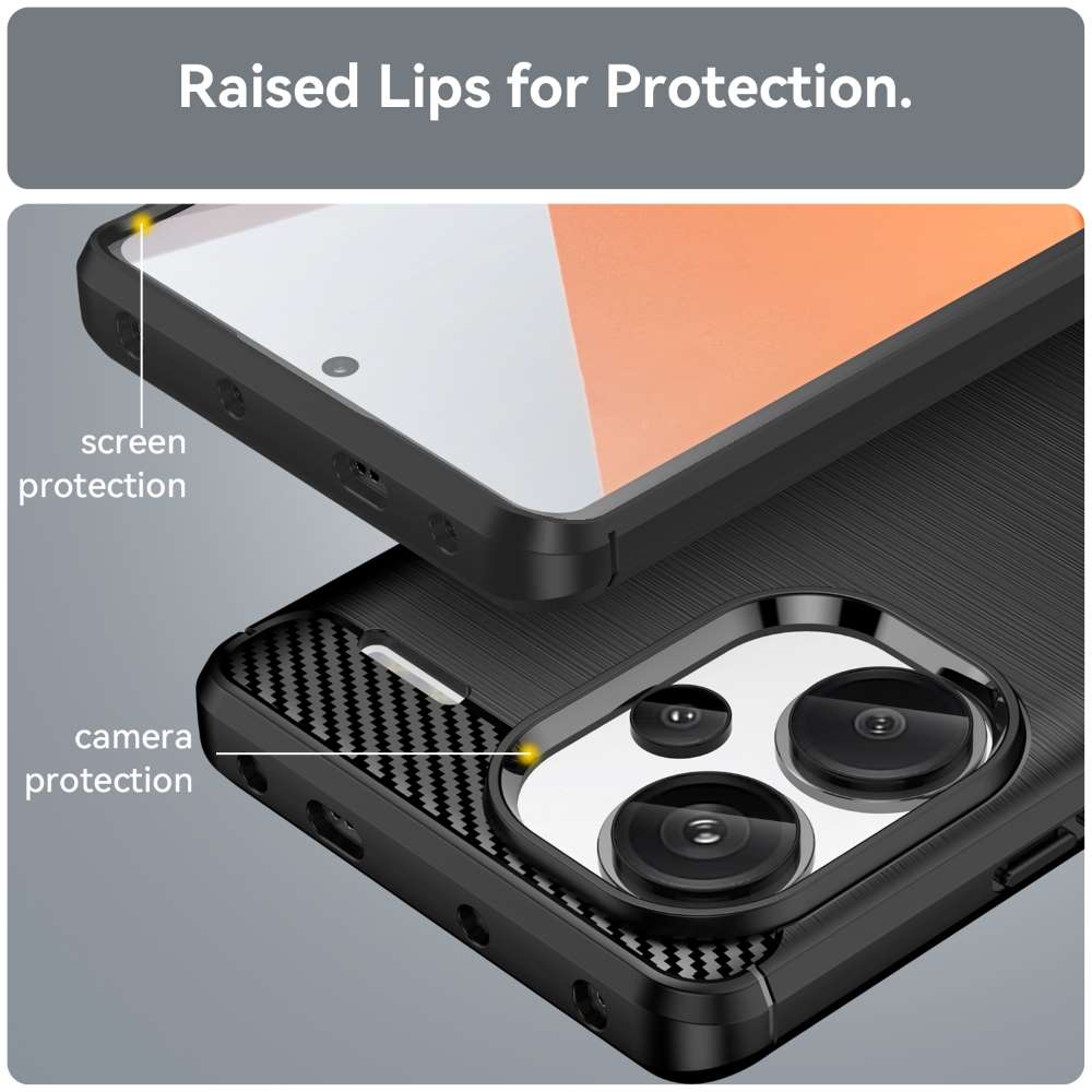 TPU Hülle für Xiaomi Redmi Note 13 PRO+ Carbon Fiber Skin Brushed Schutzcover