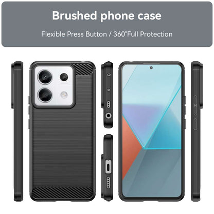 TPU Hülle für Xiaomi Redmi Note 13 PRO 5G Carbon Fiber Skin Brushed Schutzcover