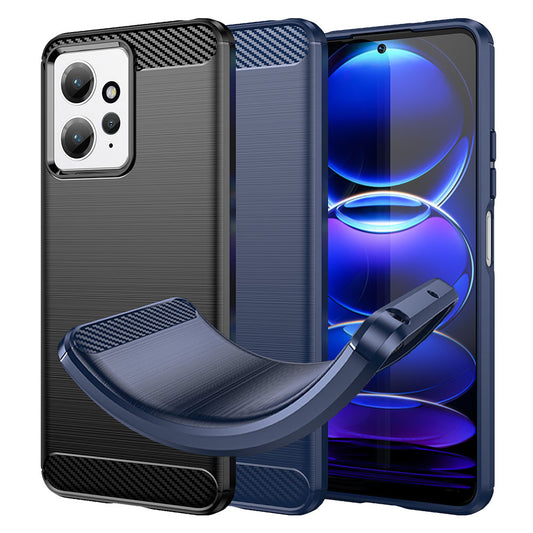 TPU Hülle für Xiaomi Redmi Note 12 4G Carbon Fiber Skin Brushed Schutzcover Case
