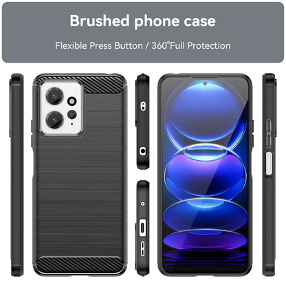 TPU Hülle für Xiaomi Redmi Note 12 4G Carbon Fiber Skin Brushed Schutzcover Case
