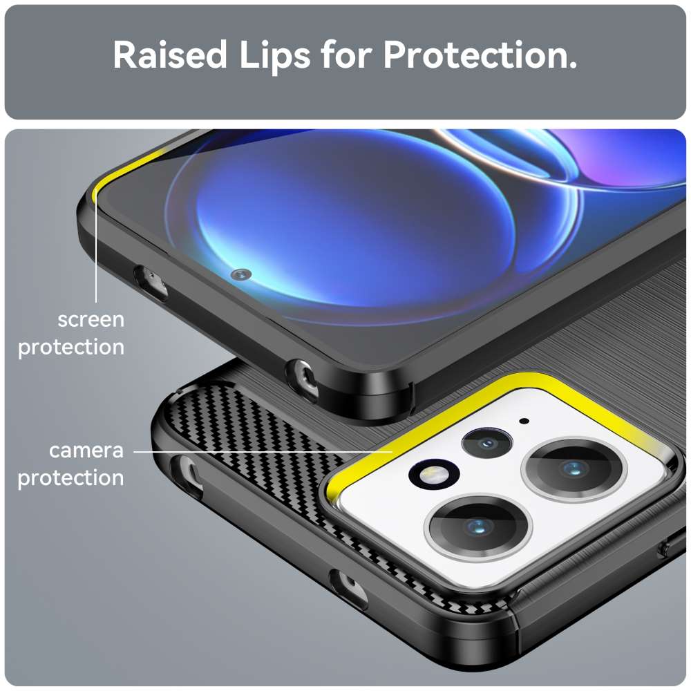 TPU Hülle für Xiaomi Redmi Note 12 4G Carbon Fiber Skin Brushed Schutzcover Case