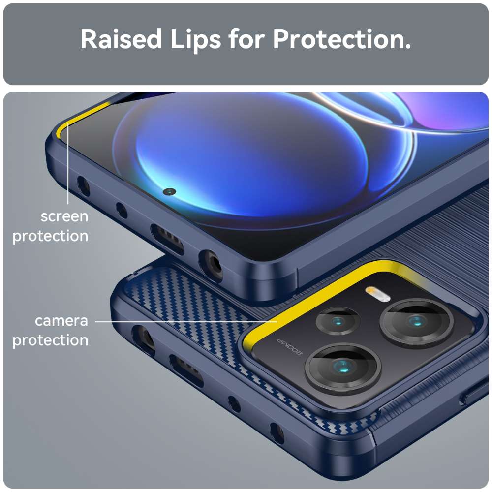 TPU Hülle für Xiaomi Redmi Note 12 PRO+ Carbon Fiber Skin Brushed Schutzcover