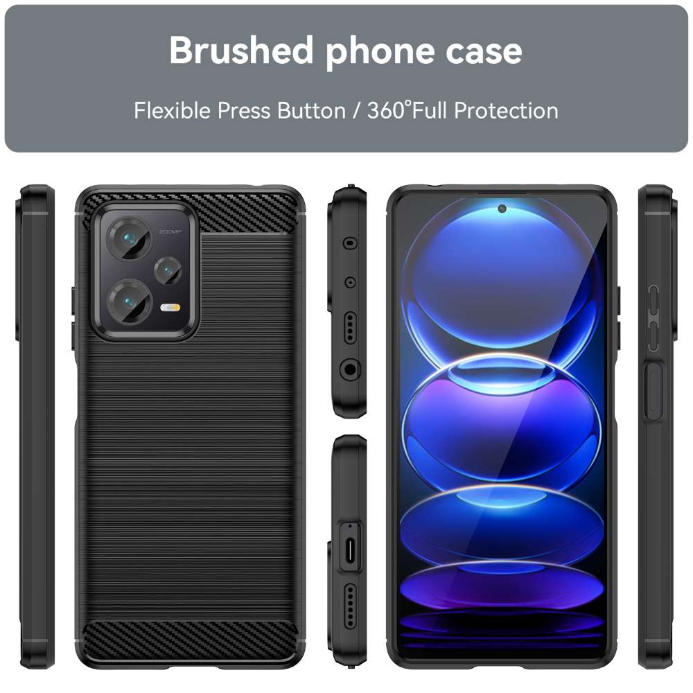 TPU Hülle für Xiaomi Redmi Note 12 PRO+ Carbon Fiber Skin Brushed Schutzcover