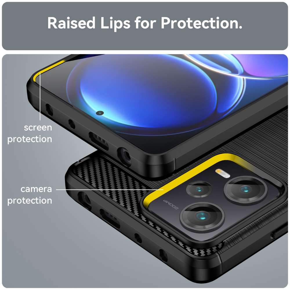 TPU Hülle für Xiaomi Redmi Note 12 PRO+ Carbon Fiber Skin Brushed Schutzcover