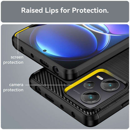TPU Hülle für Xiaomi Redmi Note 12 PRO+ Carbon Fiber Skin Brushed Schutzcover