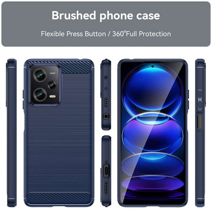 TPU Hülle für Xiaomi Redmi Note 12 PRO 5G Carbon Fiber Skin Brushed Schutzcover