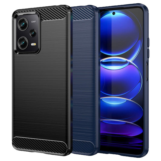 TPU Hülle für Xiaomi Redmi Note 12 PRO 5G Carbon Fiber Skin Brushed Schutzcover
