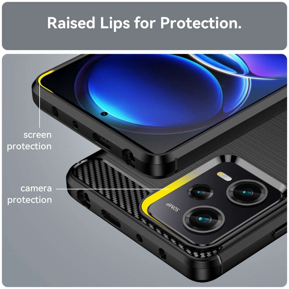 TPU Hülle für Xiaomi Redmi Note 12 PRO 5G Carbon Fiber Skin Brushed Schutzcover