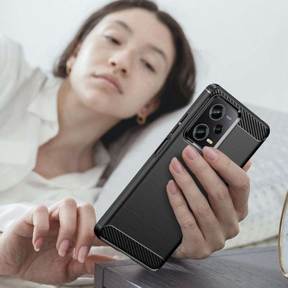TPU Hülle für Xiaomi Redmi Note 12 PRO 5G Carbon Fiber Skin Brushed Schutzcover
