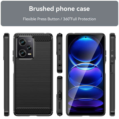 TPU Hülle für Xiaomi Redmi Note 12 PRO 5G Carbon Fiber Skin Brushed Schutzcover
