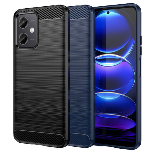 TPU Hülle für Xiaomi Redmi Note 12 5G Carbon Fiber Skin Brushed Schutzcover Case