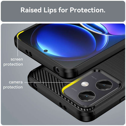 TPU Hülle für Xiaomi Redmi Note 12 5G Carbon Fiber Skin Brushed Schutzcover Case