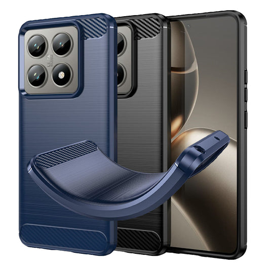 TPU Hülle für Xiaomi 14T 14T PRO Carbon Fiber Skin Brushed Schutzcover Soft Case