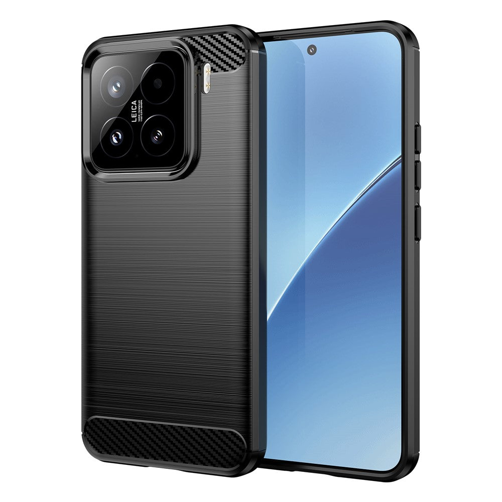 TPU Hülle für Xiaomi 15 Carbon Fiber Skin Brushed Schutz Backcover Soft Case