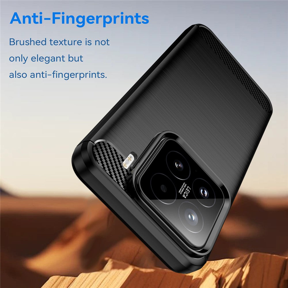 TPU Hülle für Xiaomi 15 Carbon Fiber Skin Brushed Schutz Backcover Soft Case