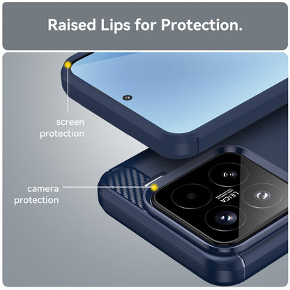 TPU Hülle für Xiaomi 15 Carbon Fiber Skin Brushed Schutz Backcover Soft Case