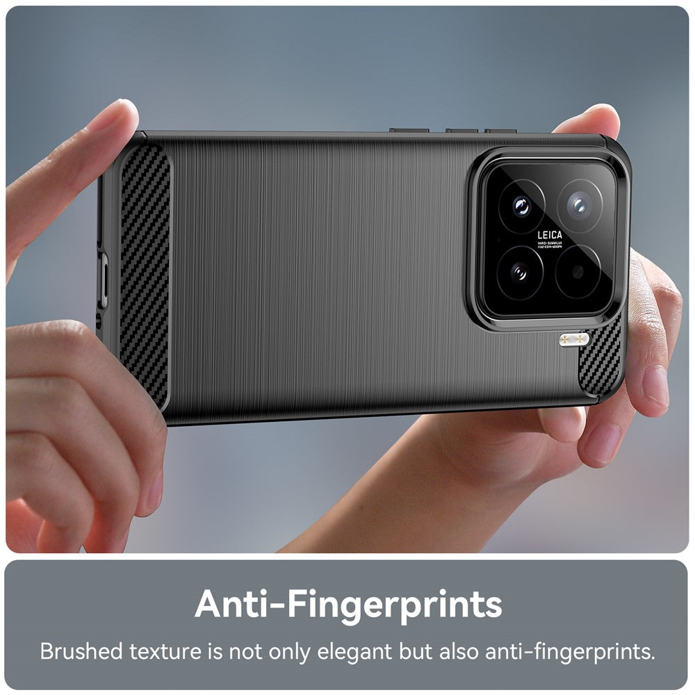 TPU Hülle für Xiaomi 15 Carbon Fiber Skin Brushed Schutz Backcover Soft Case