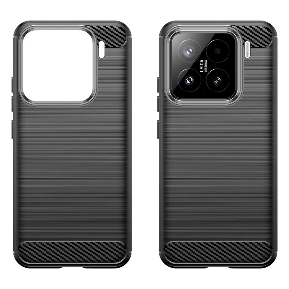 TPU Hülle für Xiaomi 15 Carbon Fiber Skin Brushed Schutz Backcover Soft Case