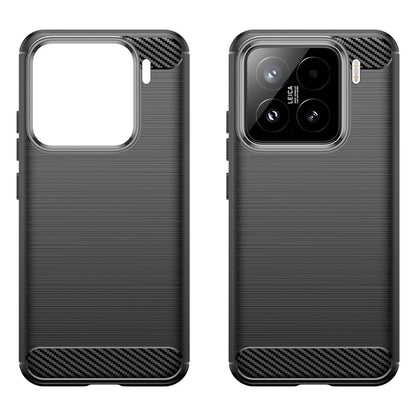 TPU Hülle für Xiaomi 15 Carbon Fiber Skin Brushed Schutz Backcover Soft Case