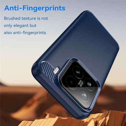 TPU Hülle für Xiaomi 15 Carbon Fiber Skin Brushed Schutz Backcover Soft Case