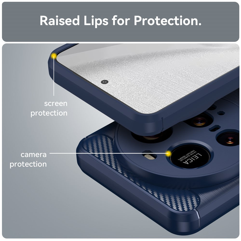 TPU Hülle für Xiaomi 15 ULTRA Carbon Fiber Skin Brushed Schutzcover Soft Case