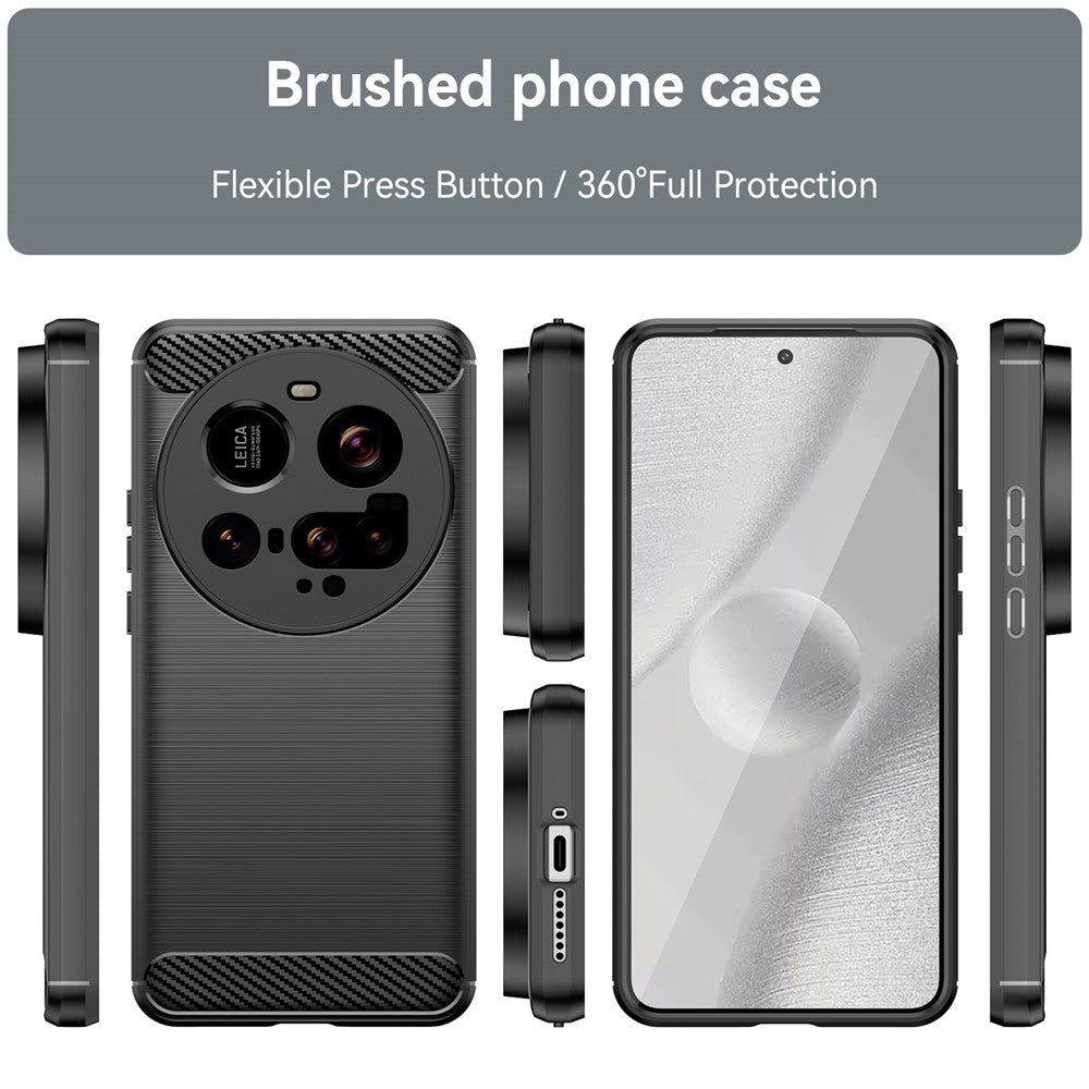 TPU Hülle für Xiaomi 15 ULTRA Carbon Fiber Skin Brushed Schutzcover Soft Case