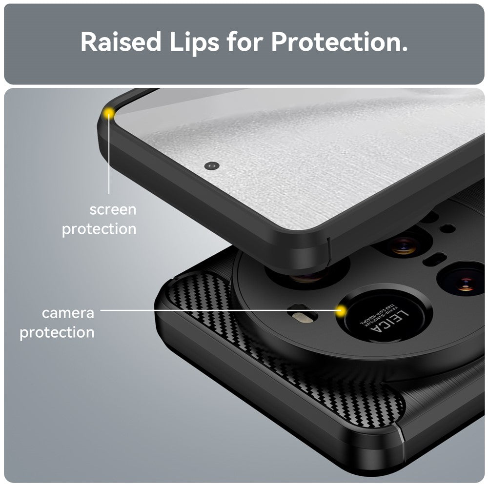 TPU Hülle für Xiaomi 15 ULTRA Carbon Fiber Skin Brushed Schutzcover Soft Case