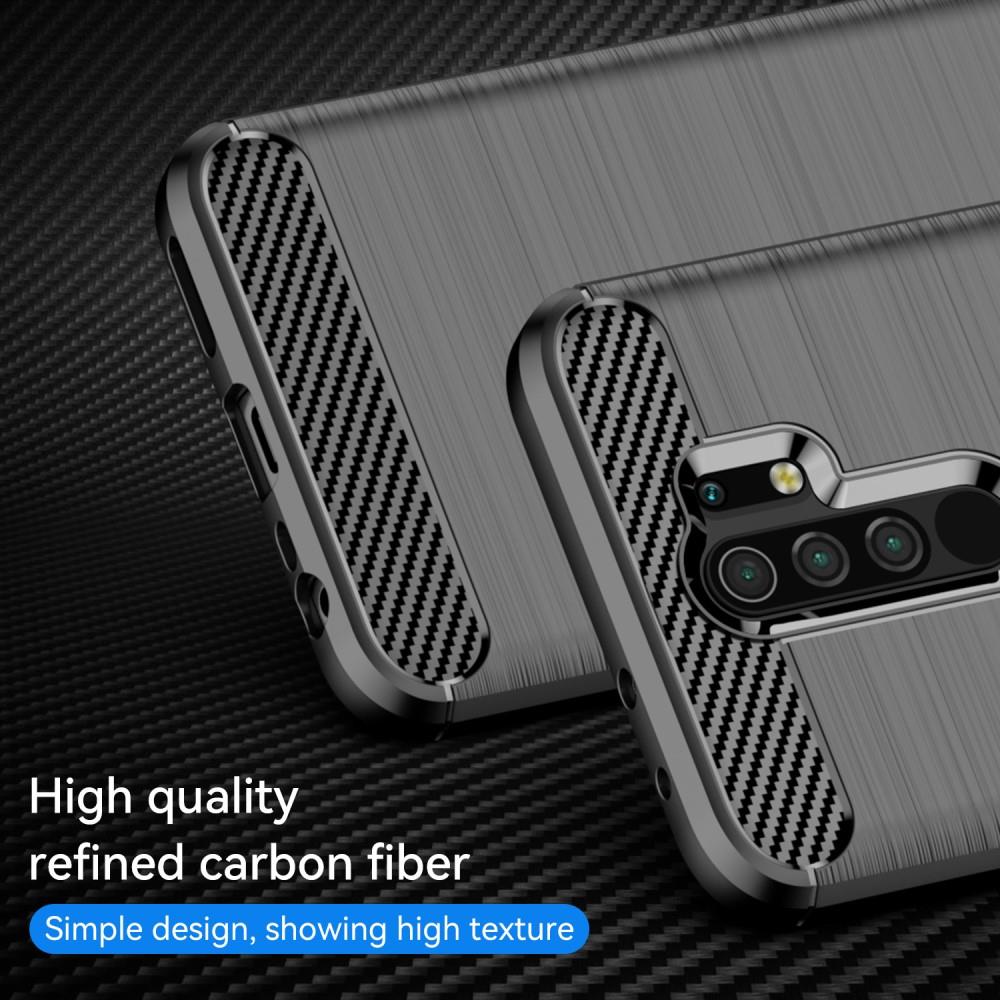 TPU Case für XIAOMI REDMI 9 Carbon Fiber Skin Brushed Schutz Hülle Soft Cover